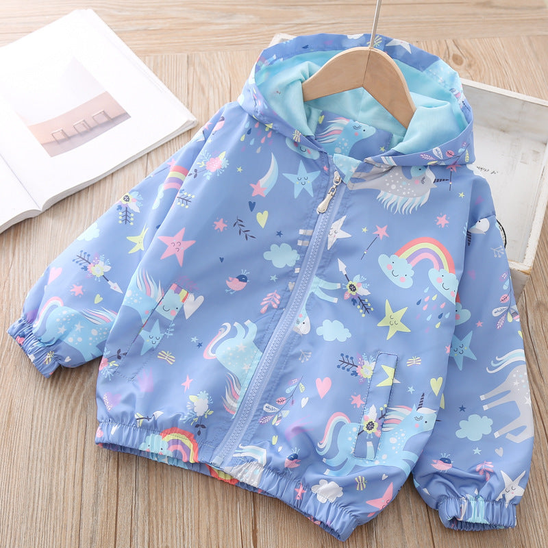 Spring And Summer New Unicorn Graffiti Jackets For Children And Baby Jackets