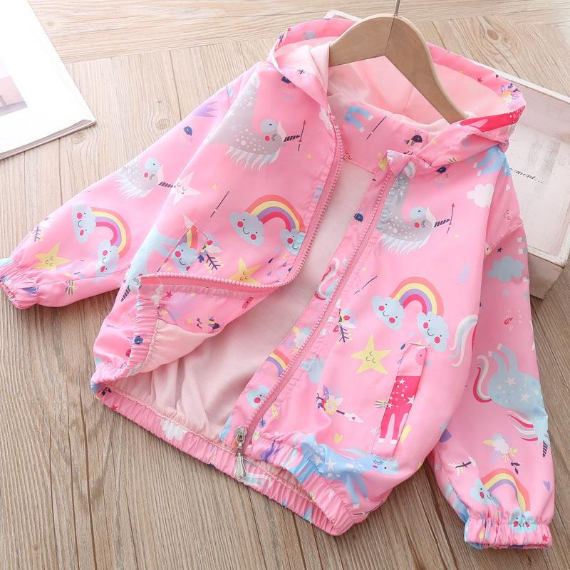 Spring And Summer New Unicorn Graffiti Jackets For Children And Baby Jackets