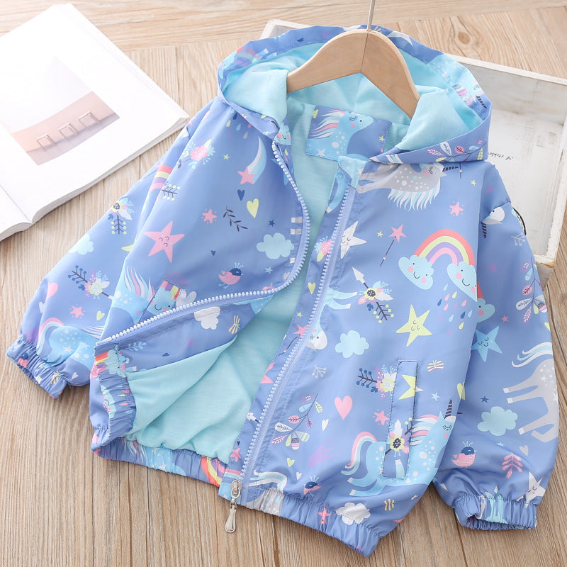 Spring And Summer New Unicorn Graffiti Jackets For Children And Baby Jackets