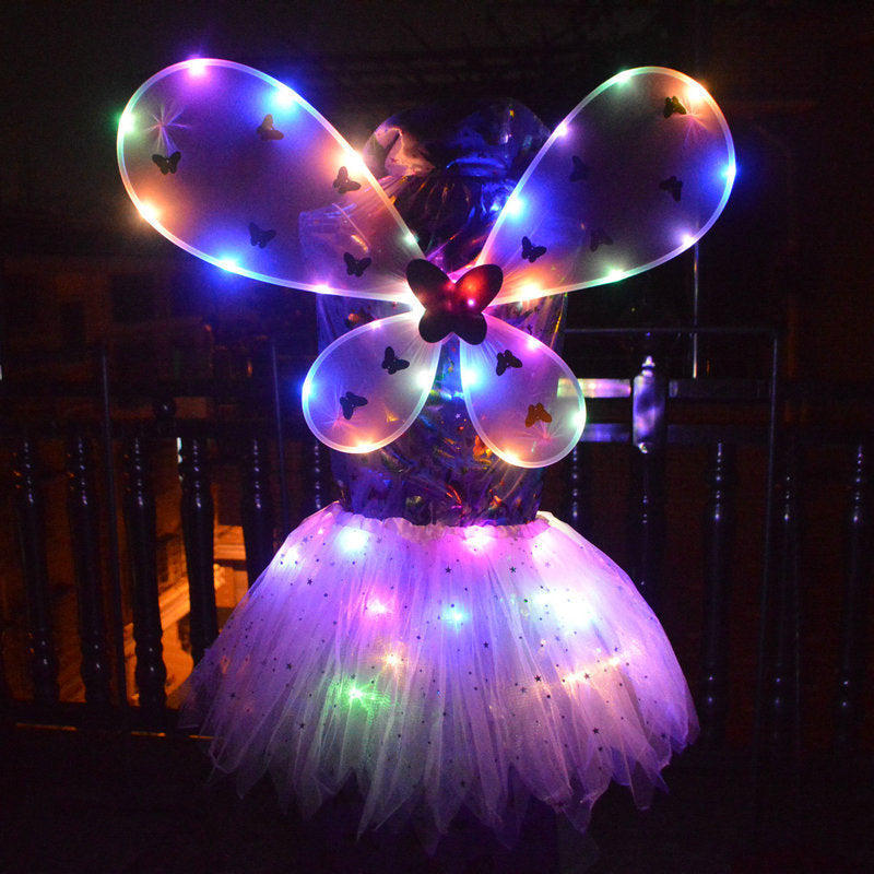 Glowing Butterfly Wings  Fairy Stick Three-piece Unicorn Set