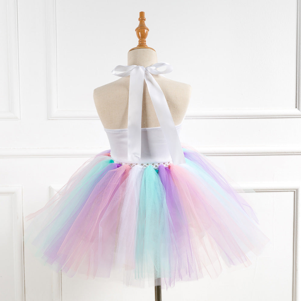 Unicorns Kisses Girls Summer Halter Dress