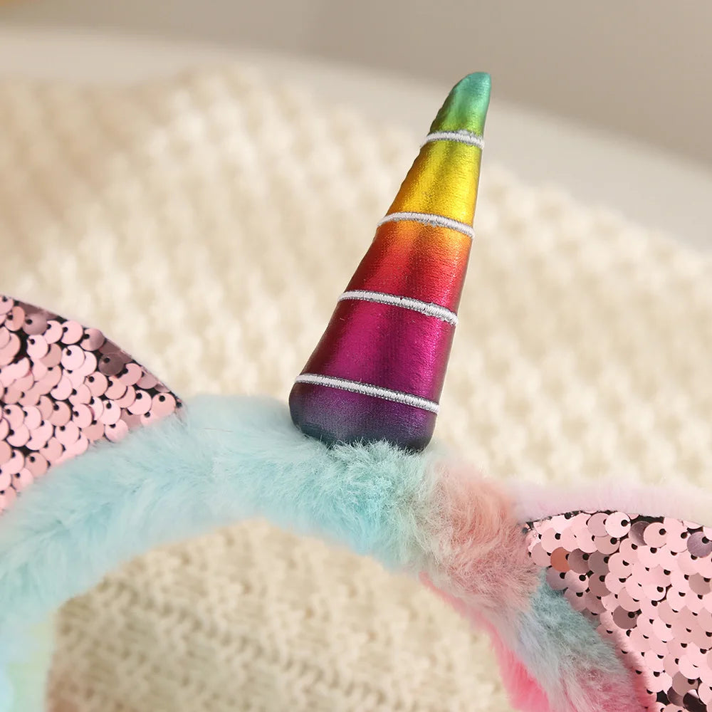 Unicorn Children Warm Earmuffs Soft Plush Colorful Earmuffs Kids' Earmuffs Fluffy Children's Earmuffs Women Cat Ear Earmuffs