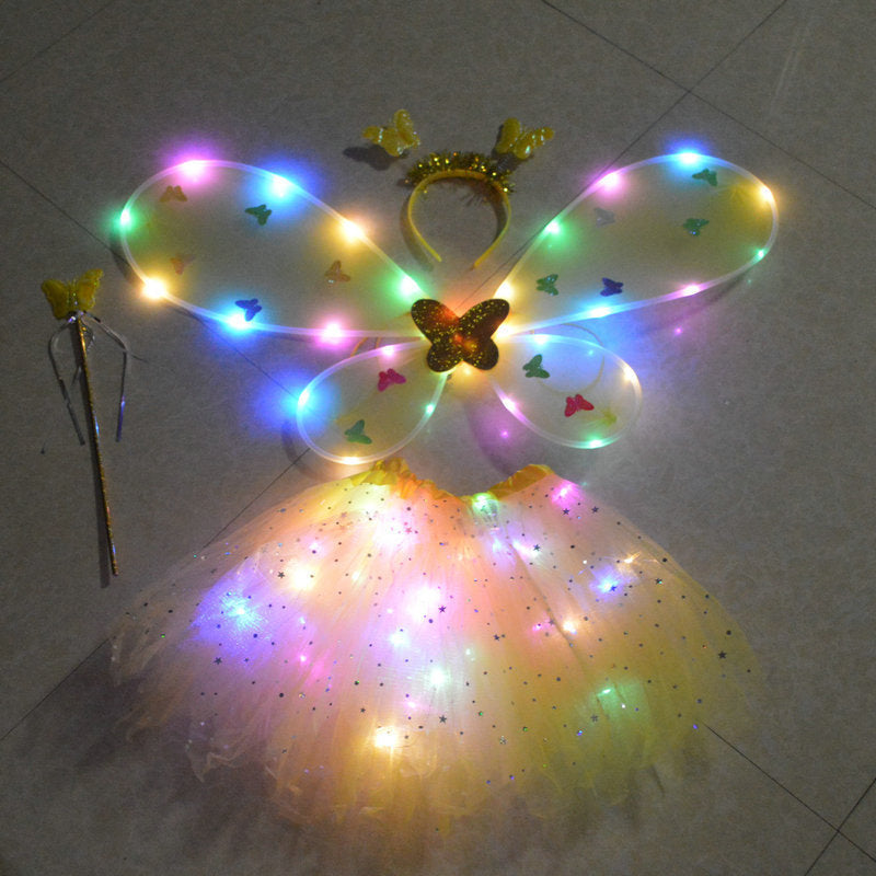 Glowing Butterfly Wings  Fairy Stick Three-piece Unicorn Set