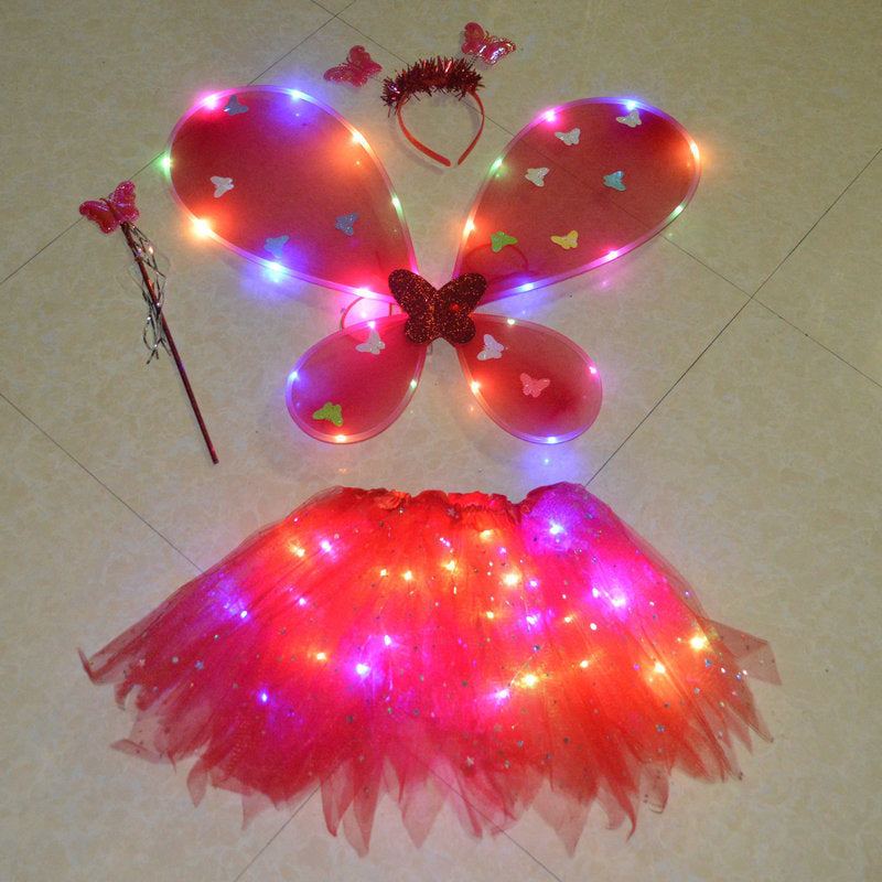 Glowing Butterfly Wings  Fairy Stick Three-piece Unicorn Set